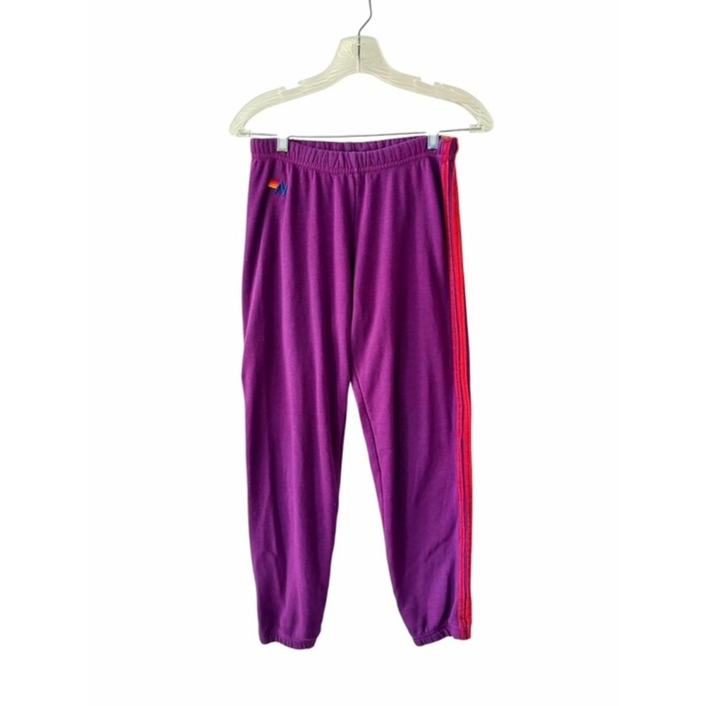 AVIATOR NATION Purple 5-Stripe Jogger Retro Athleisure Sweatpants XS
